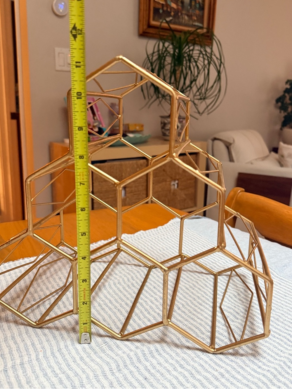 Gold Geometric Wine Rack - Picture 3 of 8